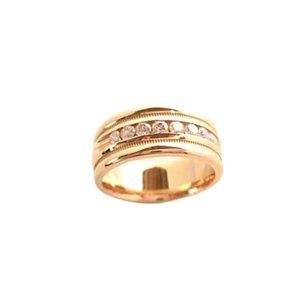 8mm Comfort Fit 14k  gold  diamond Wedding Band